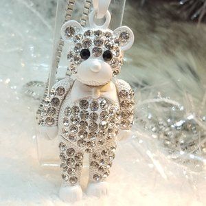 Pendant "Teddy Bear" with silver tone chain
